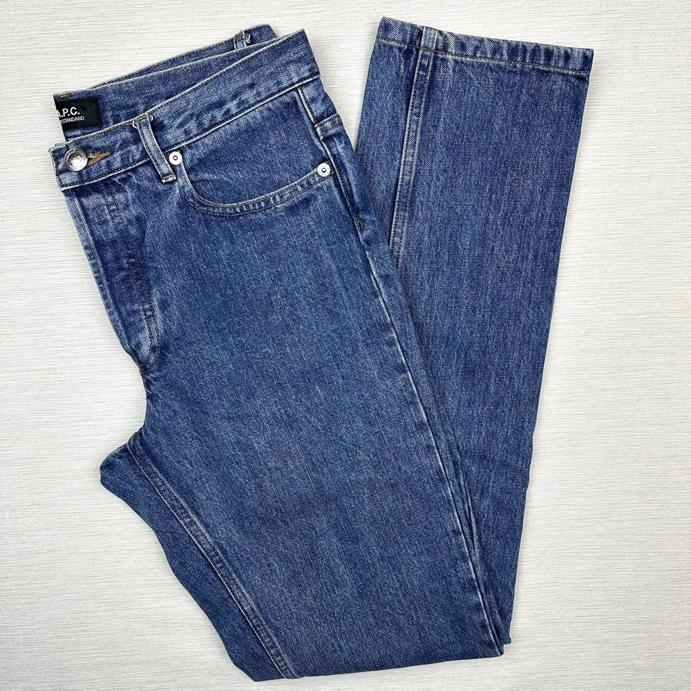 APC Jeans Low Standard Blue Stone Washed Denim Straight Leg‎ Women 28 (30Wx30L)
